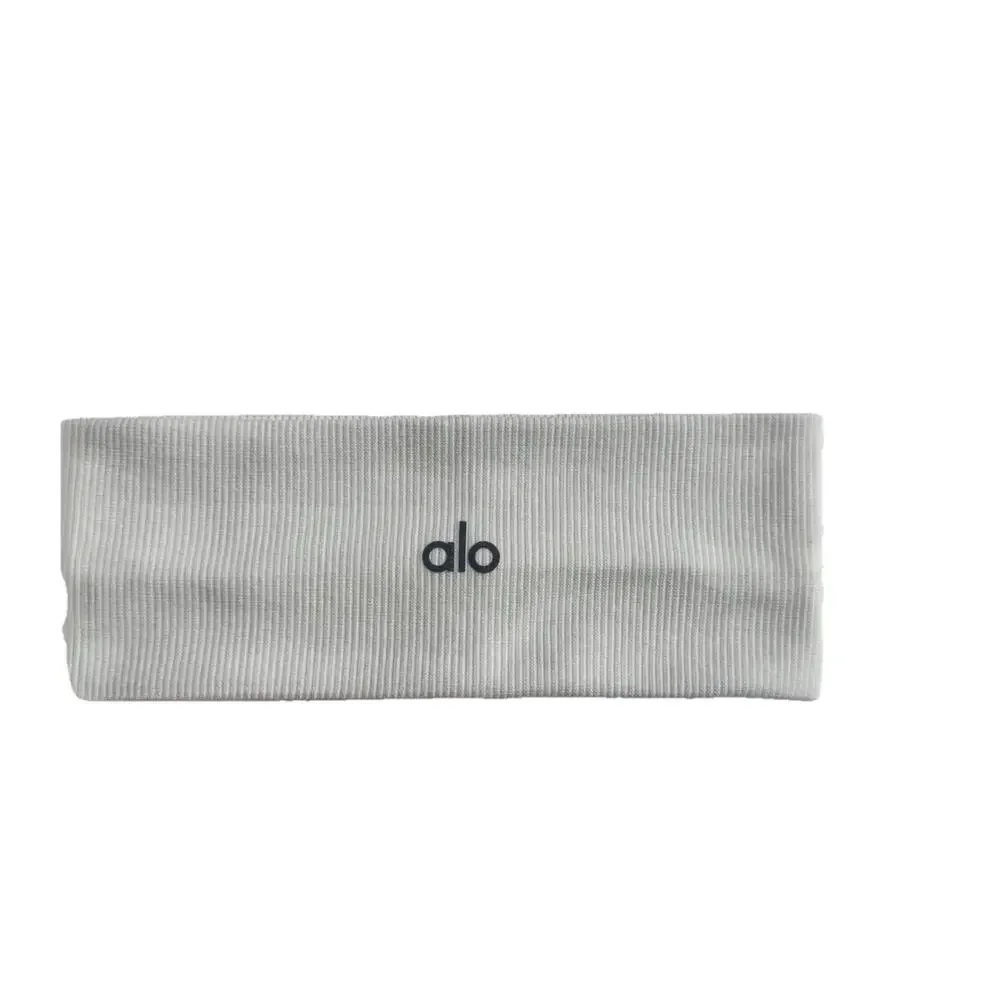 Alo White Ribbed Headband Unisex Adults One Size Athletic Fitness Yoga Solid